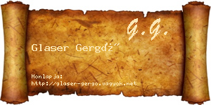 Glaser Gergő névjegykártya
