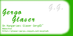 gergo glaser business card